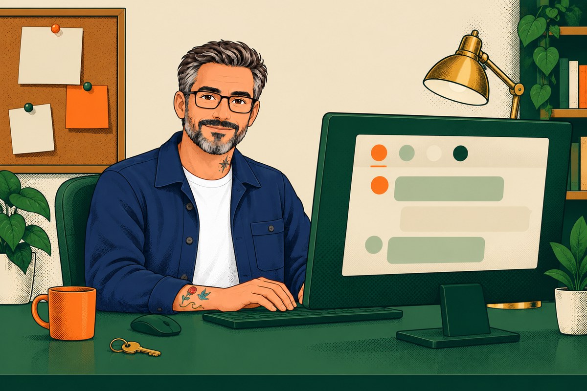 Illustration for the MODELS guide: the Hold My GPU host at his counter
