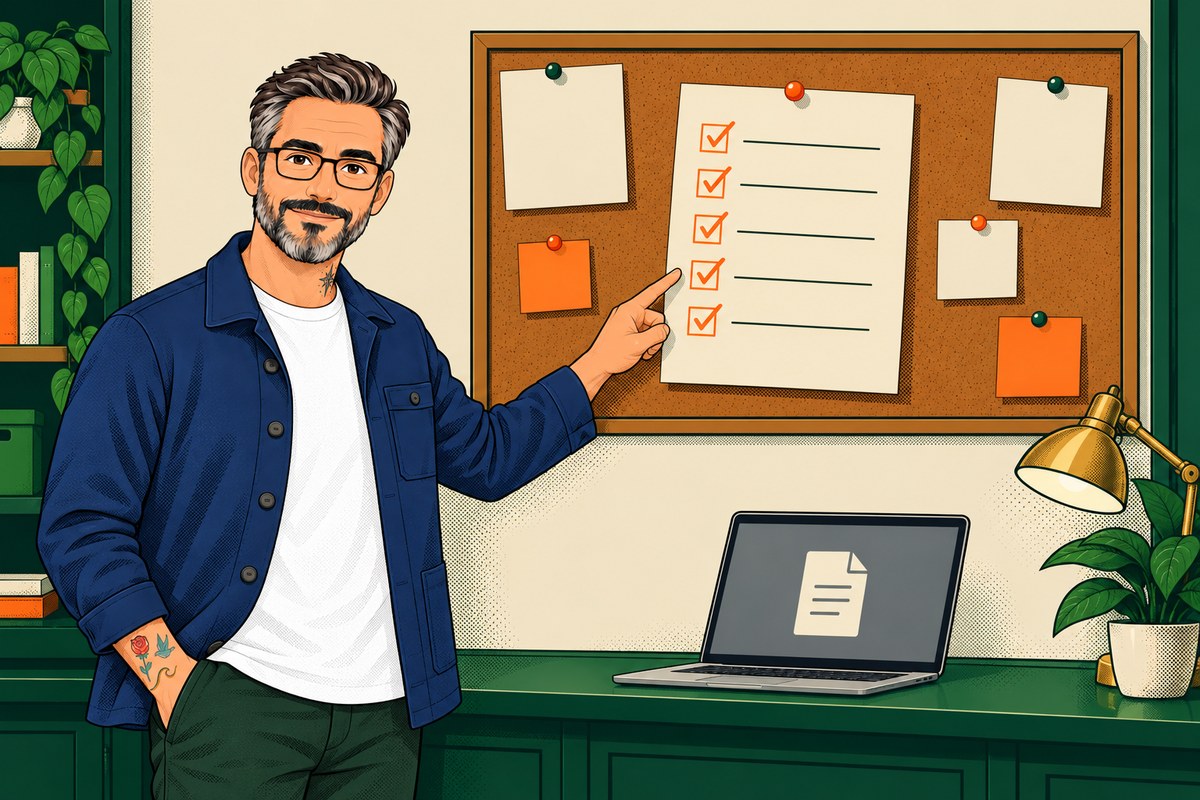 Illustration for the RULES guide: the Hold My GPU host at his counter