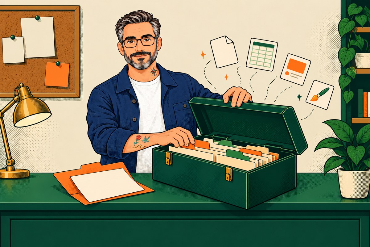 Illustration for the TOOLBOX guide: the Hold My GPU host at his counter